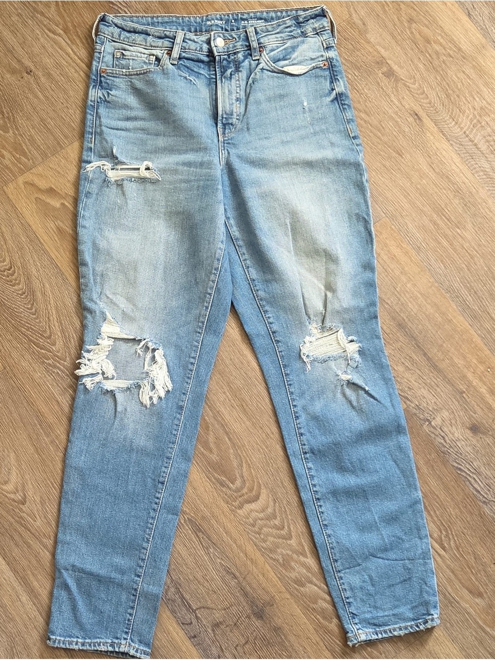 Old Navy Light Blue Distressed Boyfriend Jeans